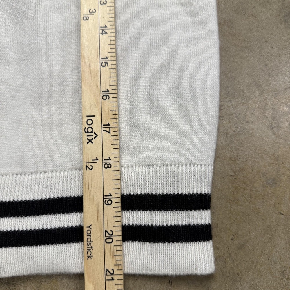 Christian Dior Sweater Womens 36 White Black J Heart Dior Crewneck Knit Stripe - Picture 5 of 8